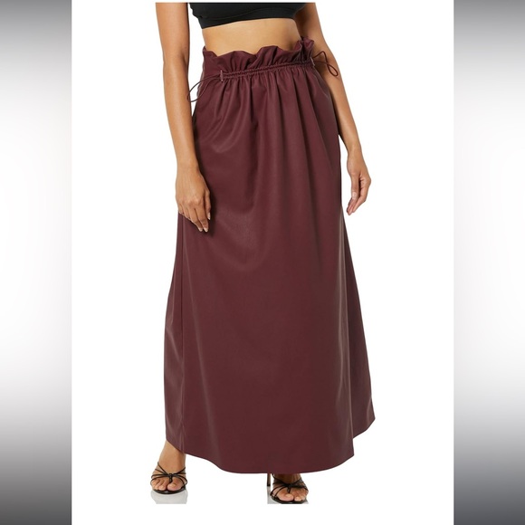 Terea Dresses & Skirts - TEREA Women's Liv Vegan Leather Maxi Skirt XL  Dark Cherry